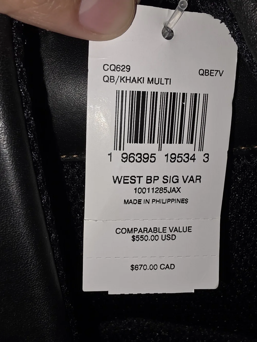 Coach Brown Signature Canvas Backpack with White Center Stripe